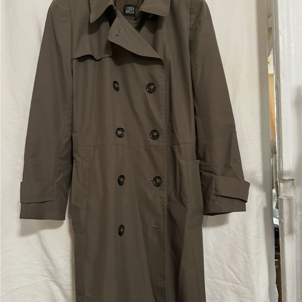 Cinzia Rocca Icons Double-Breasted Brown Trench Coat